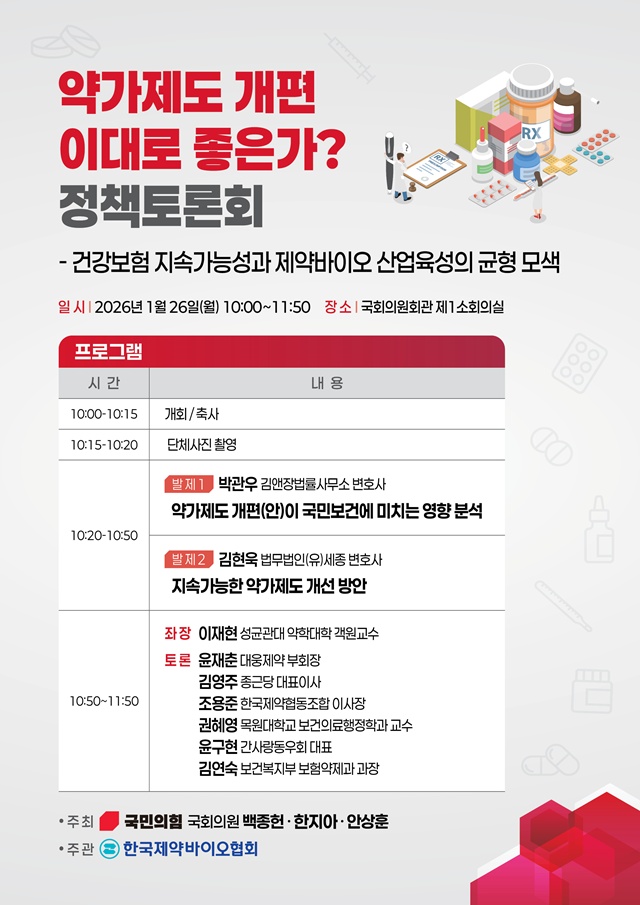 ▲ 정책토론회 포스터. ⓒ한국제약바이오협회