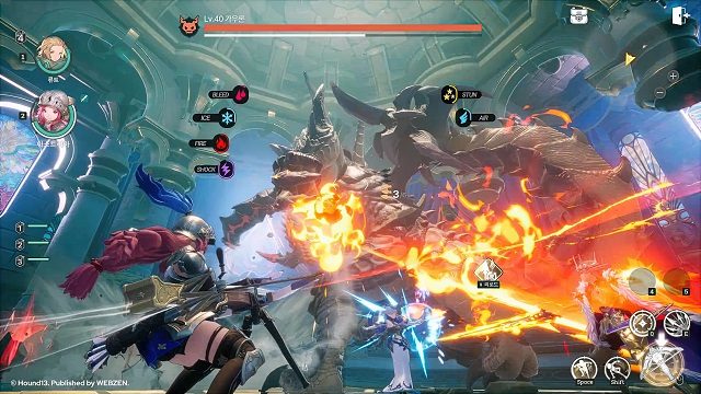 ▲ 화려한 전투씬. 스위칭 액션이지만 스킬 사용 중에는 동시에 공격할 수 있어 전략적 선택의 폭이 넓어졌다.ⓒ웹젠