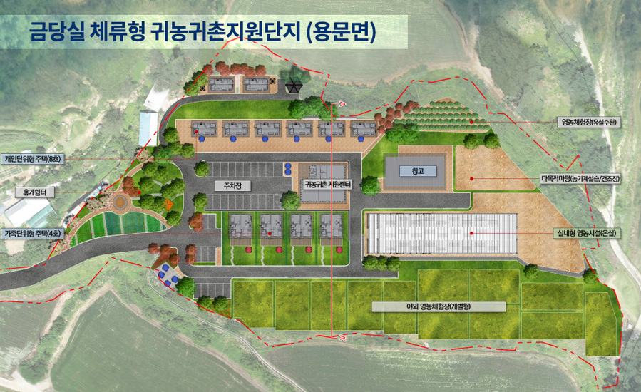 ▲ 금당실 체류형 귀농귀촌지원단지 조감도.ⓒ예천군