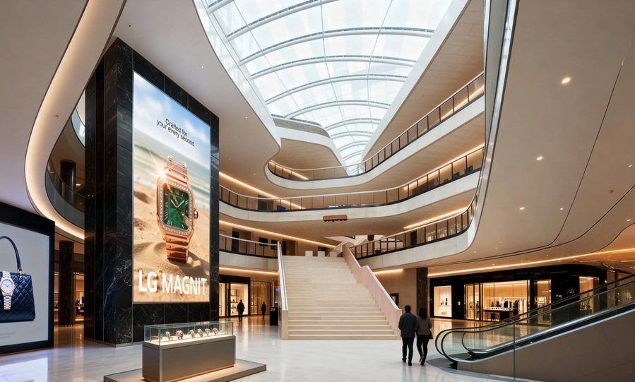 ▲ LG전자가 스페인 바르셀로나에서 3일(현지시간) 개막하는 'ISE 2026'에서 초고화질 사이니지 'LG 매그니트' 신제품을 발표한다. LG 매그니트 신제품은 초대형 초고화질 기술에 더해 설치, 운영부터 유지보수에 이르기까지 고객 편의성을 혁신한 마이크로 LED 사이니지로, LTD 기능 등 신기술이 적용된 점이 특징이다.ⓒLG전자