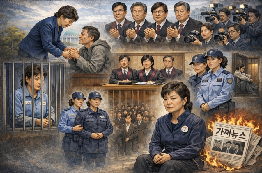 ▲ 우파 정권 대통령들을 끌어내린 두차례 탄핵정변. 서막은 박근혜 사기탄핵이었다.  ⓒ 챗GPT