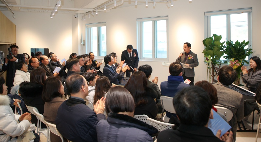 ▲ 주광덕 남양주시장이 상상누리터 와부드림센터 개소식에서 인사말을 하고 있다 ⓒ남양주시 제공