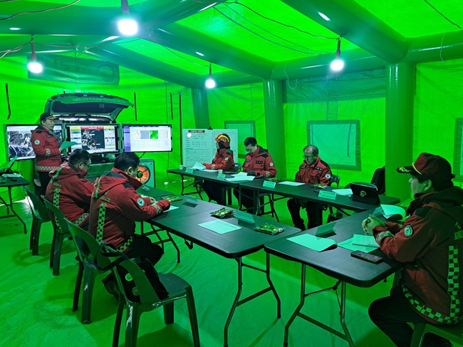 ▲ 산불 통합지휘본부 지휘 훈련 모습. ⓒ북부지방산림청