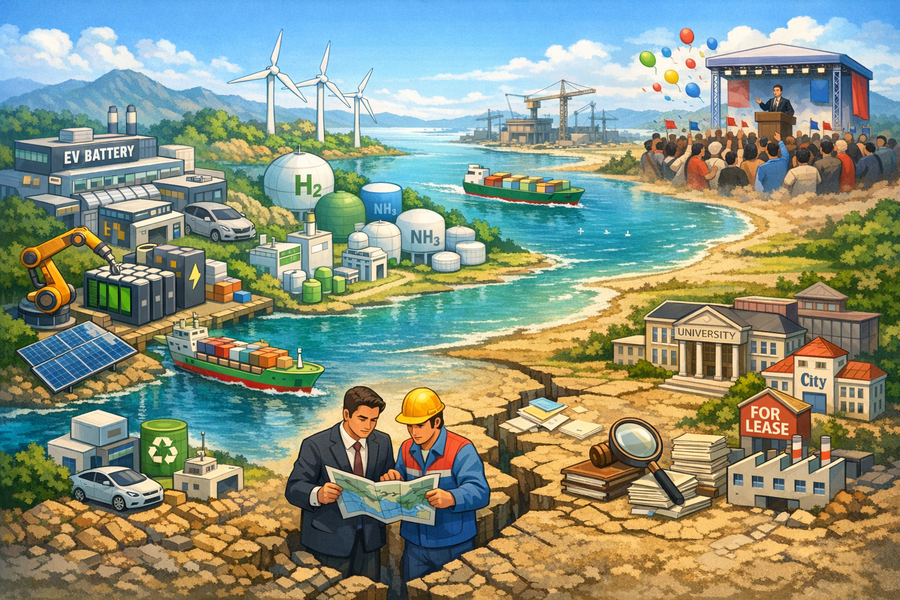 ▲ 전북 정치인들은 들어라. 반도체 클러스터 이전 같은 나라 말아먹을 소리, 제발 그만하라.《배터리 + 그린 에너지》클러스터가 답이다. 그전에, 호랑이 담배 피던 시절 행정구역 통합부터 하라. 좁아터진 나라에 조각조각 행정이 필요한가. 지금까지 군의원-시의원-군수-시장-국회의원 등으로 짜여진 지역 이권 카르텔의 숙주 노릇만 하지 않았는가. 전북 내 국립대학인 전북대와 군산대를 통합, 전북의  MIT 만들 생각은 왜 못하는가? ⓒ 챗GPT