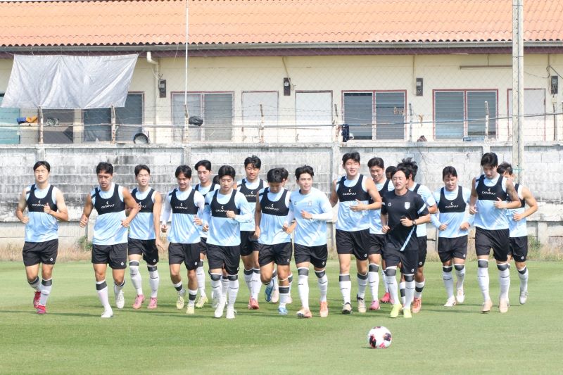 ▲ 전지훈련 중인 천안FC 선수들.ⓒ천안시