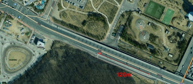 ▲ 충훈대교 접속도로 우측 보강토옹벽 구간(일직동 546번지 일원) 위치도. ⓒ광명시 제공