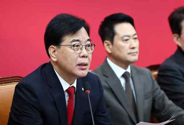 ▲ 송언석 국민의힘 원내대표가 29일 오전 서울 여의도 국회에서 열린 최고위원회의에서 발언하고 있다. 2026.01.29. ⓒ뉴시스