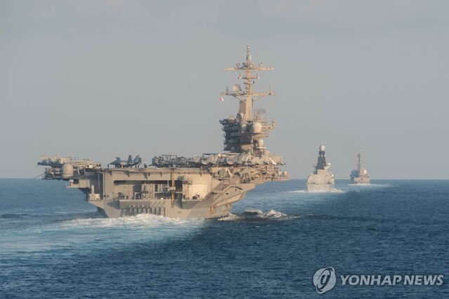 ▲ 미국 해군의 핵추진 항공모합 USS 에이브러햄 링컨. 출처=AFPⓒ연합뉴스