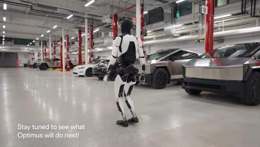 ▲ 테슬라가 공개한 옵티머스 모습.ⓒ테슬라 유튜브 갈무리