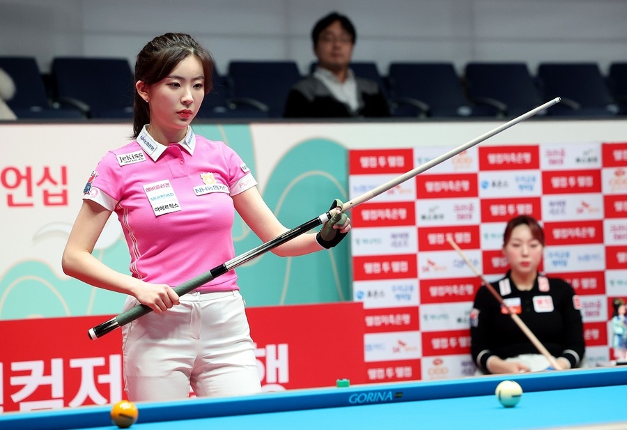 ▲ '당구 여신' 정수빈이 커리어 첫 결승에 진출하며 우승을 노린다.ⓒPBA 제공