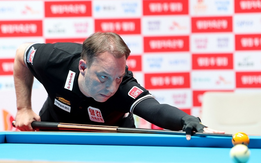 ▲ '스페인 전설' 산체스가 '웰컴저축은행 PBA-LPBA 챔피언십' 8강에 올라섰다.ⓒPBA 제공