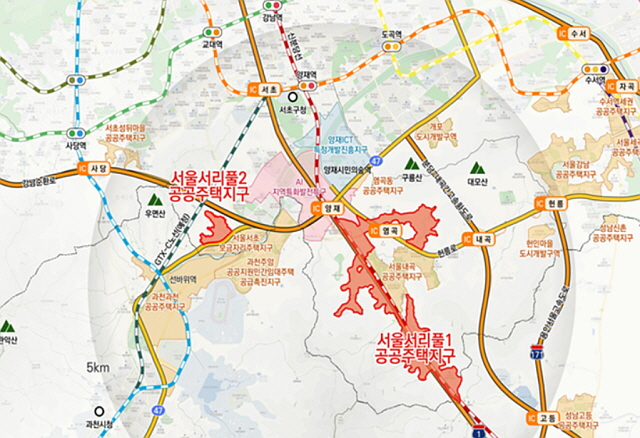 ▲ 서리풀지구 위치도. ⓒ국토부