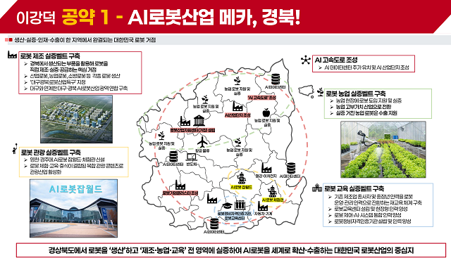 ▲ 1호 공약 ‘AI·로봇산업’ 계획도.ⓒ이강덕 후보측