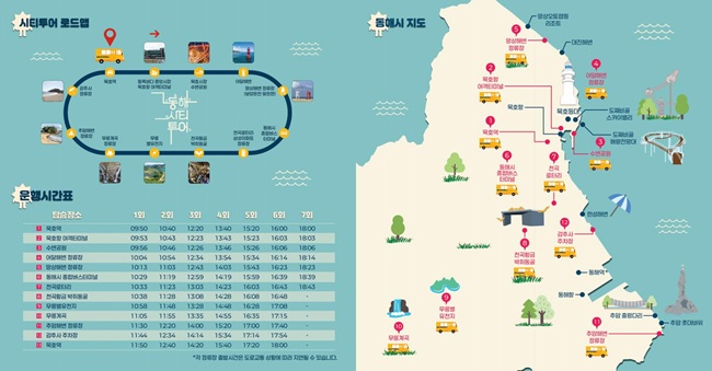 ▲ 시티투어 로드맵. ⓒ동해문화관광재단