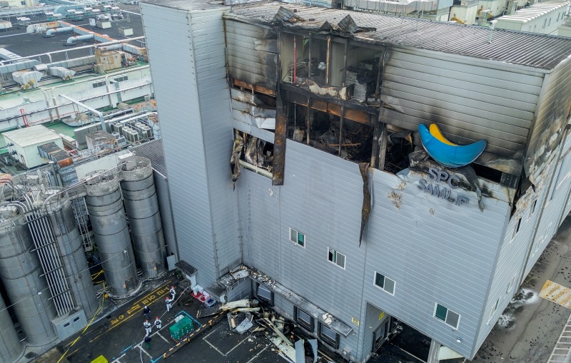 ▲ SPC삼립 시화공장의 화재 현장. ⓒ연합뉴스