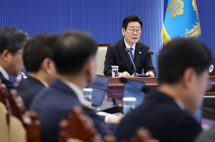 ▲ 이재명 대통령이 지난 5일 청와대에서 열린 수석보좌관회의에서 발언하고 있다. ⓒ뉴시스