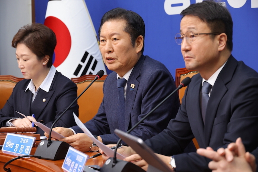 ▲ 정청래 더불어민주당 대표가 6일 서울 여의도 국회에서 열린 최고위원회의에서 발언하고 있다. ⓒ연합뉴스