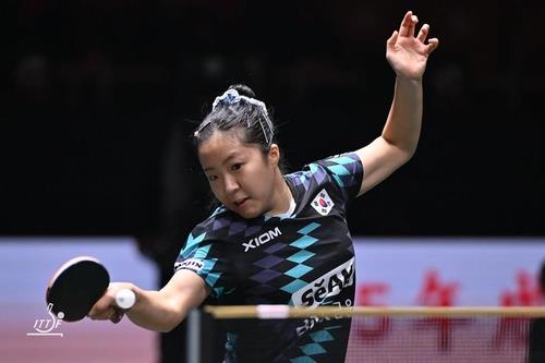 ▲ 신유빈이 2026 ITTF)-ATTU 아시안컵에서 한일전을 승리로 장식하고 8강에 올랐다.ⓒITTF 제공