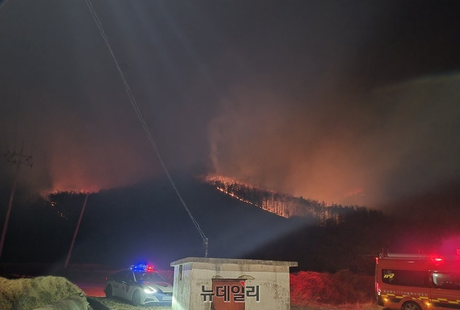 ▲ 경주 문무대왕면 산불 ⓒ경북소방안전본부