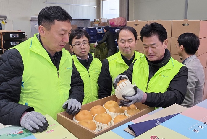 ▲ 농산물 유통현장 일손돕기 모습.ⓒ농협 충남세종본부