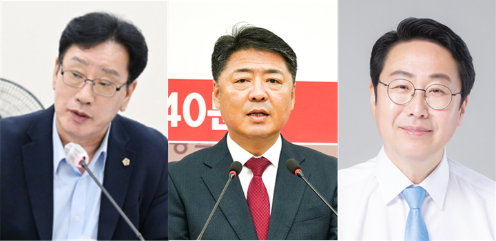 ▲ 왼쪽부터 김광명 부산시의원, 오은택 부산 남구청장, 박재범 전 부산 남구청장.ⓒ뉴데일리DB