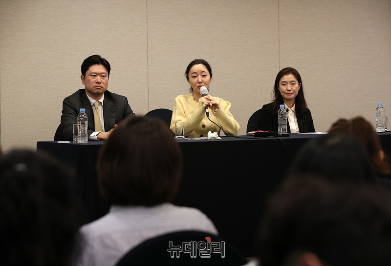 ▲ 민희진 전 어도어 대표가 2024년 5월 31일 오후 서울 중구 프레스센터에서 열린 '어도어 임시주주총회' 관련 기자회견을 하고 있다. ⓒ서성진 기자