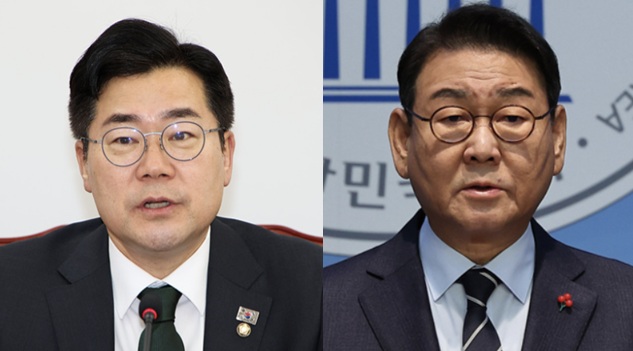 ▲ 박찬대 더불어민주당 의원(왼쪽)과 김교흥 더불어민주당 의원. ⓒ뉴데일리DB