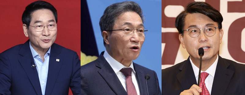 ▲ 왼쪽부터 유정복 인천시장, 이학재 인천공항공사 사장, 윤상현 국민의힘 의원. ⓒ뉴데일리DB