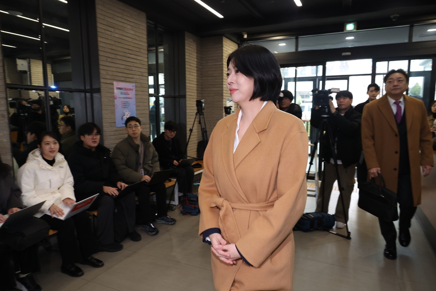 ▲ 배현진 국민의힘 의원이 지난 11일 서울 여의도 중앙당사에서 열리는 국민의힘 중앙윤리위원회에 출석하고 있는 모습. ⓒ뉴시스