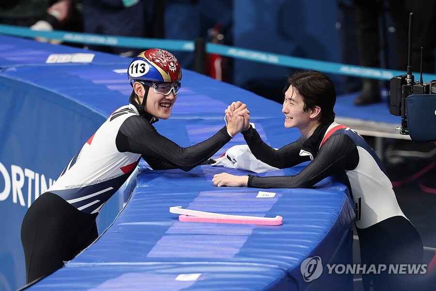 ▲ 쇼트트랙 남자 대표팀 임종언과 신동민이 2026 밀라노·코르티나담페초 동계올림픽 쇼트트랙 남자 1500ｍ 준준결승에서 한 조에 편성됐다.ⓒ연합뉴스 제공