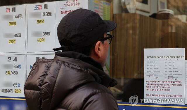 ▲ 다주택자 양도세 안내문ⓒ연합뉴스