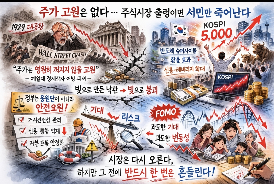 ▲ 한국경제와 한국증시는 괴리되어 있다. 지수가 실제를 반영하지 못한다. 그 괴리가 커지는게 버블이다. 정부가 할 일은 거품을 적절히 제어관리하는 것이다. 허지만 현 정부의 행태와 언동은 거품을 키우는 쪽이다. ⓒ 챗GPT