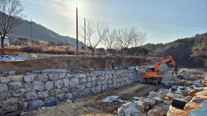 ▲ 기능(항구) 복구 사업이 진행 중인 해미면 산수천 모습.ⓒ서산시