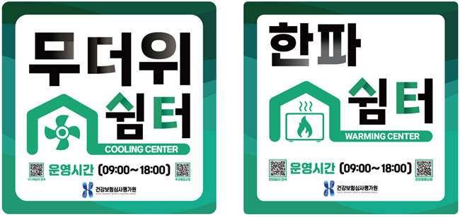 ▲ 무더위·한파 쉼터 표지판. ⓒ건강보험심사평가원