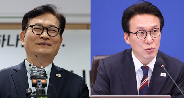 ▲ 송영길 전 민주당 대표(왼쪽)와 김민석 국무총리. ⓒ뉴시스