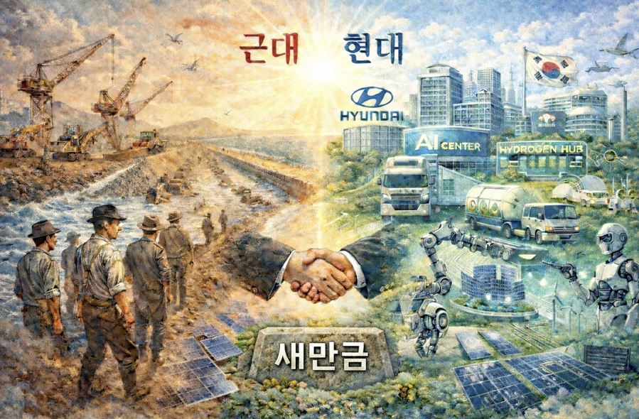 ▲ 군산은 조선시대엔 없었다. 일제시대에 만들어진 최초의 계획도시다. 근대도시의 상징이다. GM 군산공장 폐쇄로 군산은 쇠락으로 굴러 떨어졌다. 새만금이 살아야 군산, 나아가 전북이 산다. 현대차그룹이 새만금에 10조를 투자할 계획을 세우고 있다. 새만금이 가진 이점에 최적의 투자로 평가된다. 그런데도 덜떨어진 지역 정치권의 민주당 측 인사들은 용인 반도체 클러스터를 빼앗아 오겠다는 황당한 야욕을 중단하지 않고 있다. ⓒ 챗GPT