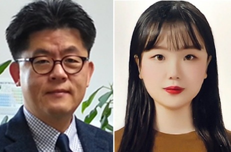 ▲ 화학공학과 이용걸 교수(왼쪽)와 전은서 석사생(제1저자).ⓒ단국대