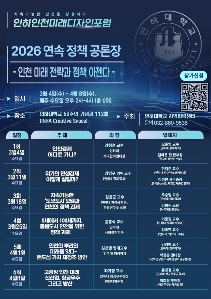 ▲ 인하인천미래디자인포럼 안내 포스터 ⓒ 인하대 제공