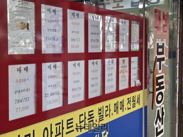 ▲ 공인중개소 안내문 게시판. ⓒ홍원표 기자