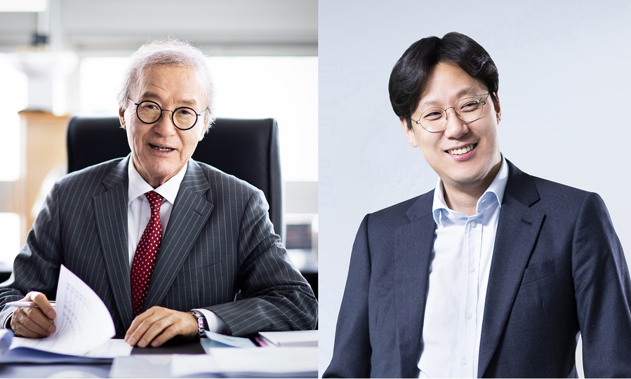 ▲ (좌로부터)윤윤수 회장, 윤근창 대표이사 ⓒ미스토홀딩스