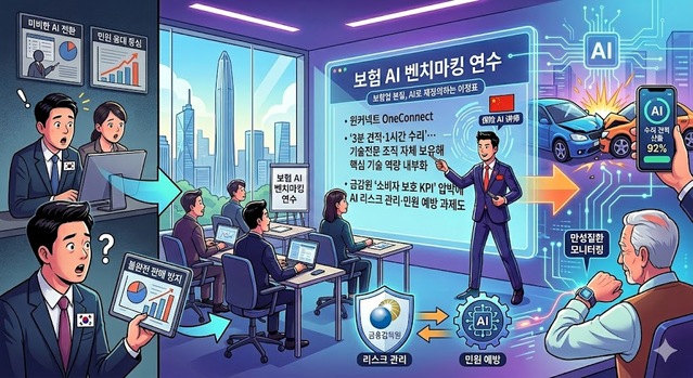 ▲ 올해 들어 구본욱 KB손해보험 대표와 삼성화재 등 주요 보험사 임직원들이 세계에서 가장 빠르게 보험 디지털화가 이뤄지는 선진을 잇따라 방문했다. 이들이 주목하는 모델은 단연 '핑안(平安·평안)보험'의 인공지능(AI)과 디지털 혁신이다. ⓒ제미나이