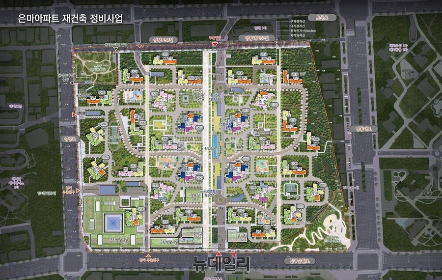 ▲ 강남구 대치동 은마아파트 재건축 사업 배치도 ⓒ서울시