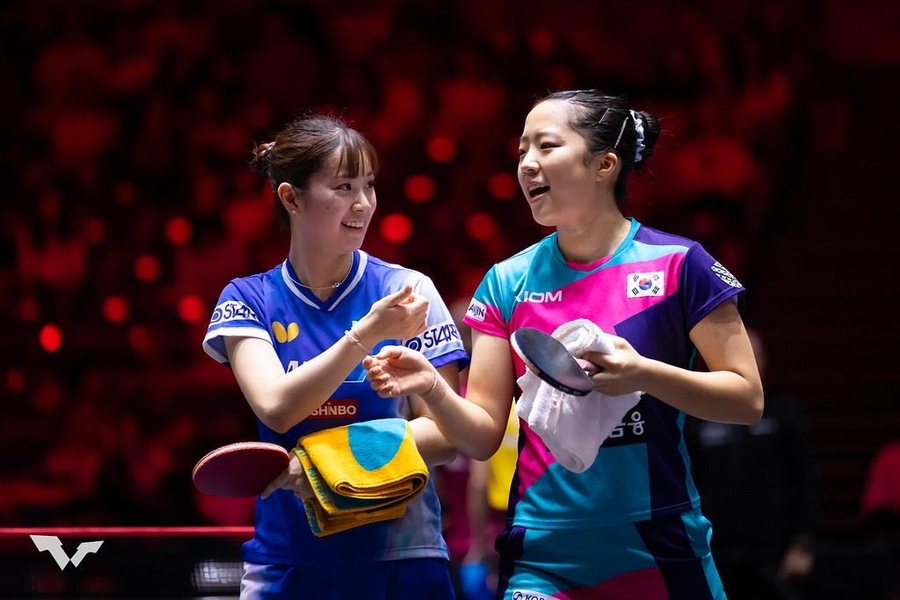 ▲ 신유빈이 싱가프로 스매시 혼합 복식에 이어 여자 복식에서도 준우승에 머물렀다.ⓒWTT 제공