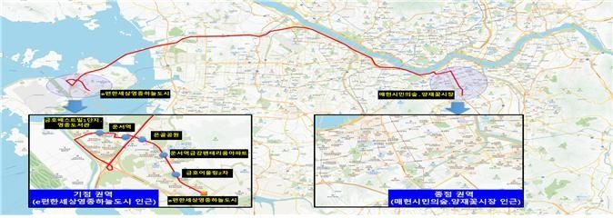 ▲ M6463번 광역버스 노선도 ⓒ 인천시 제공