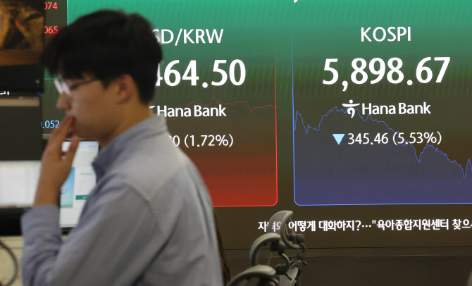 ▲ 3일 서울 중구 하나은행 본점 딜링룸에서 딜러들이 업무를 보고 있다. /연합뉴스