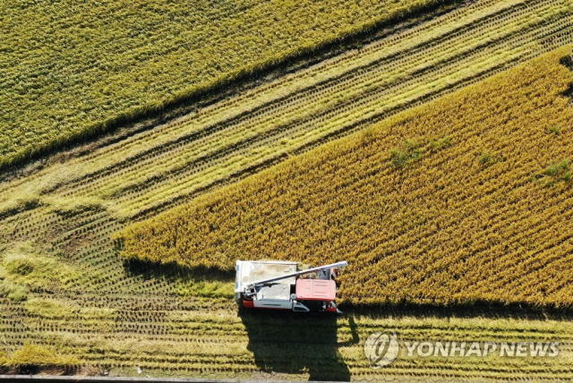 ▲ 가을 추수 중인 농경지. ⓒ연합뉴스