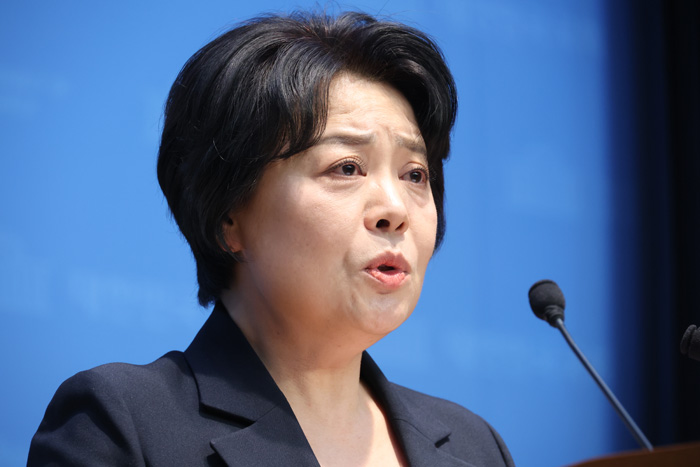 ▲ 윤희숙 전 국민의힘 의원이 4일 서울 여의도 국회 소통관에서 서울시장 출마 선언을 하고 있다. ⓒ뉴시스