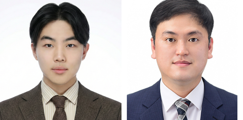 ▲ ‘나노나선(nanohelices) 구조’라는 특수한 형태의 센서를 설계해 국제 학술지 Chemical Engineering Journal 온라인판과 3월 발간호에 게재되는 한국기술교육대학교 에너지신소재화학공학부 정재한 석사과정생(왼쪽)과 심영석 지도교수.ⓒ한기대