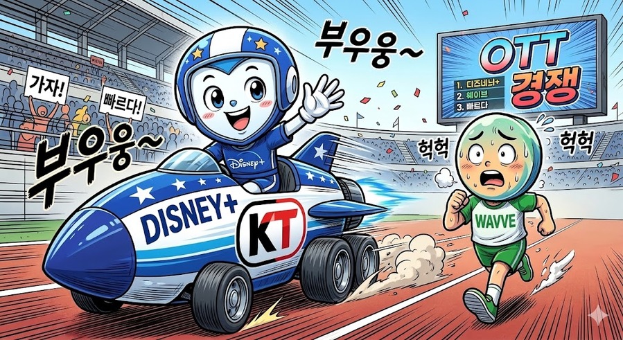 웨이브, 디즈니플러스에 밀려 5위로 '곤두박질' … KT發 프로모션에 OTT 지각변동
