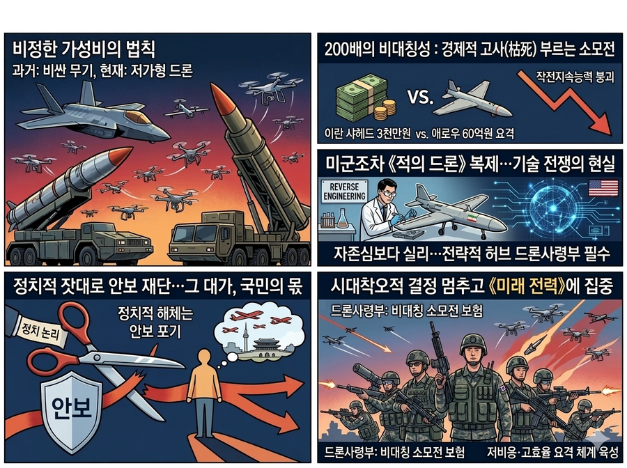 60억으로 3천만원짜리 막는 세상 … 드론사령부 해체는 안보 포기 
